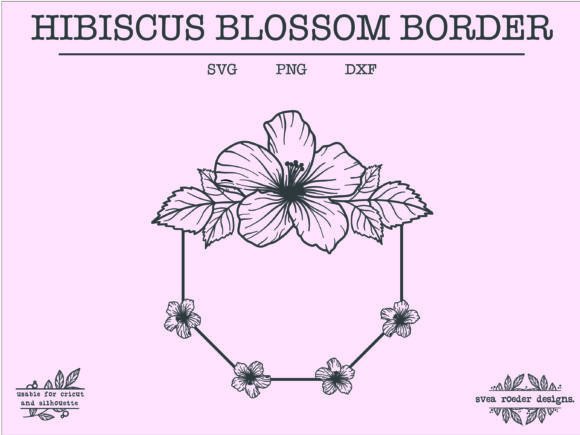 Hibiscus Wreath Lineart Svg Wildflower - Download Now