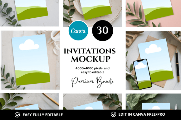30 Invitation Canva Mockup - Download Now