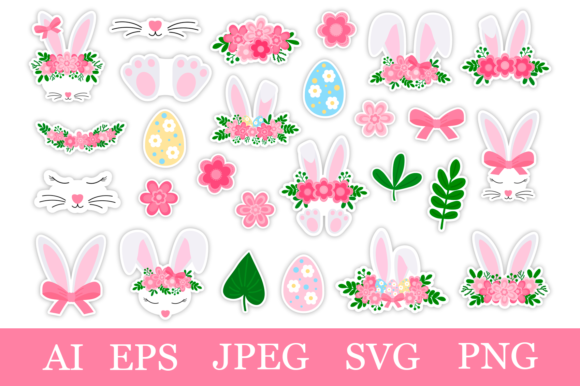 Download Bunny Face Stickers. Bunny Ears Stickers - Bunny face Collection