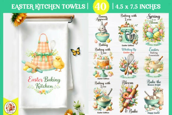 Easter Kitchen Towel Designs Mega Bundle - Download Now