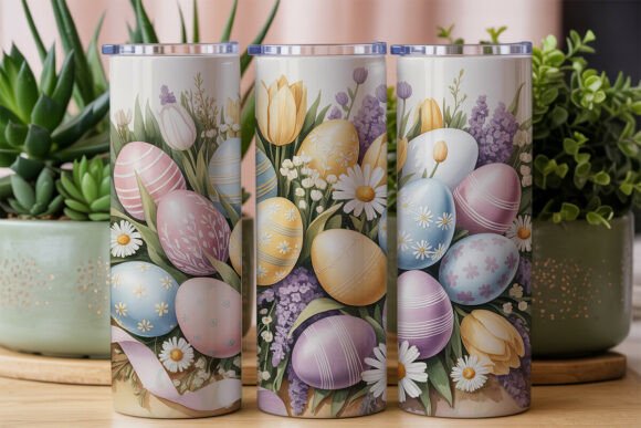 Pastel Floral Easter Egg 20oz Tumbler - Download Now