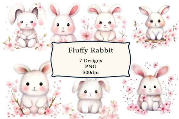 Fluffy Rabbit Clipart Sublimation - Download Now