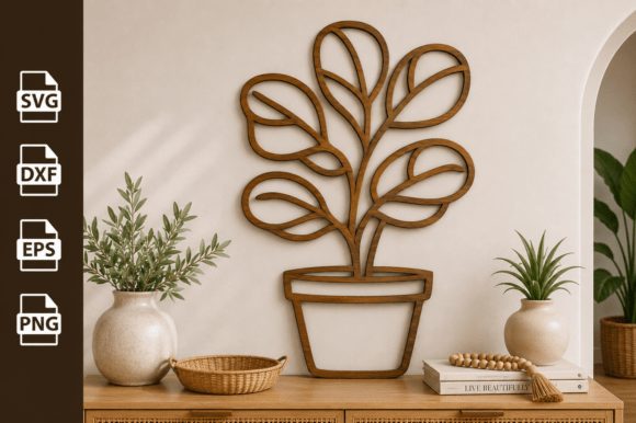 Potted Plant Tree Laser Cut Files Svg - Download Now