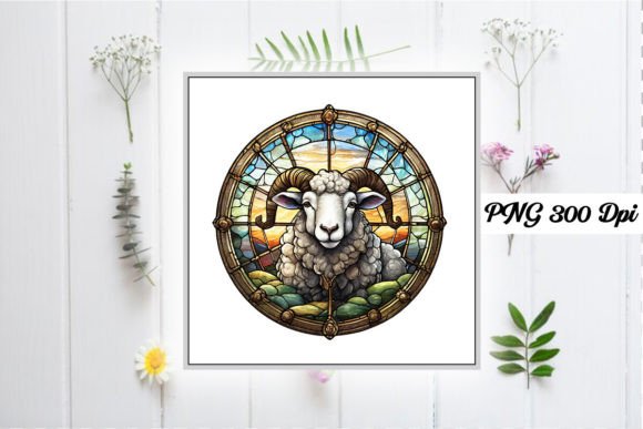 Download Sheep Stained Glass Sublimation Design - Sheep stained glass sublimation design Collection
