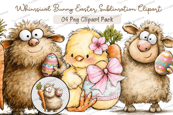 Download Whimsical Bunny Easter Clipart PNG - Easter clipart Collection