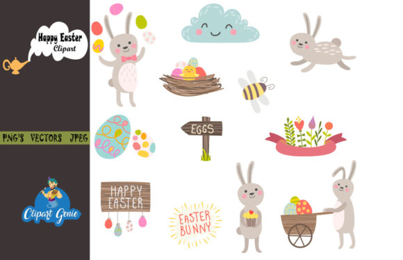 Download Happy Easter Clipart Bundle - Easter clipart Collection
