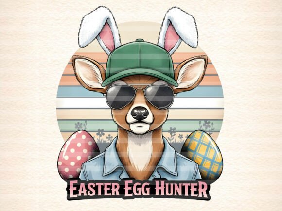 Egg Hunter Deer Buck Kids Easter PNG - Download Now