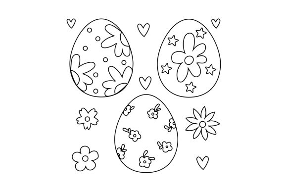 Decorated Easter Eggs Coloring Page - Download Now