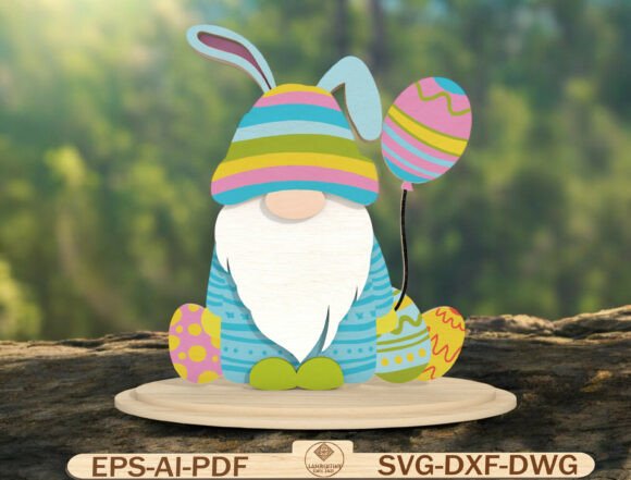 Cute Easter Gnome Decor Laser Cut File - Download Now