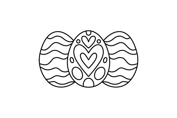 Decorated Easter Eggs Coloring Page - Download Now