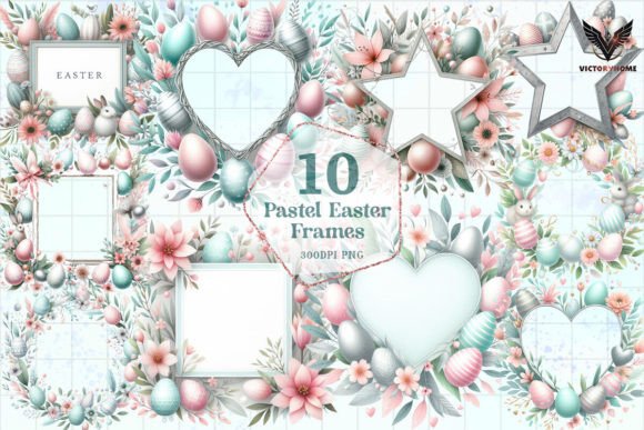 Pastel Easter Frames Sublimation Clipart - Download Now
