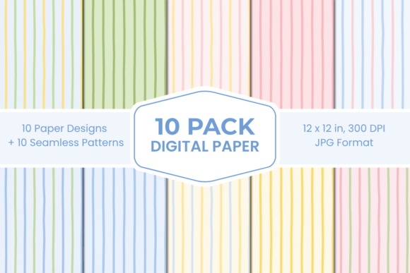 Pastel Easter Stripes Digital Paper Pack - Download Now