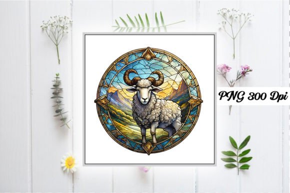 Download Sheep Stained Glass Sublimation Design - Sheep stained glass sublimation design Collection