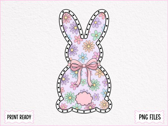 Pastel Floral Easter Bunny PNG - Download Now