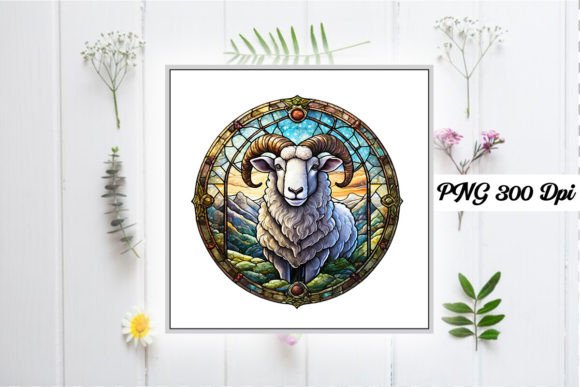 Download Sheep Stained Glass Sublimation Design - Sheep stained glass sublimation design Collection