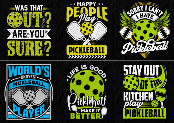 Pickleball T-shirt Design Bundle - Download Now