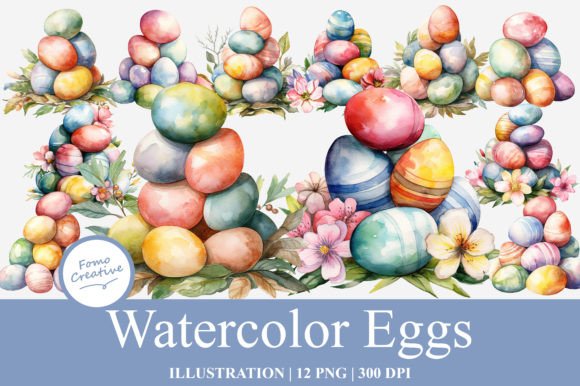 Download Watercolor Eggs Clipart - Watercolor eggs Collection
