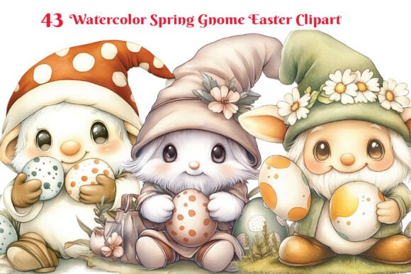 Download Spring Gnome Easter Clipart Bundle - Easter clipart Collection
