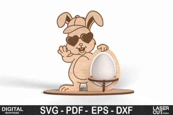Cool Bunny Easter Egg Holder SVG - Download Now