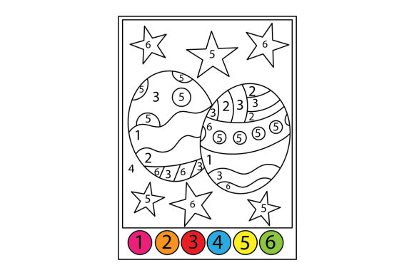 Decorated Easter Eggs Color by Number Color by Number - Download Now