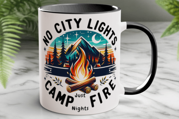 Sublimation Camping Coffee Mug Wrap Png - Download Now