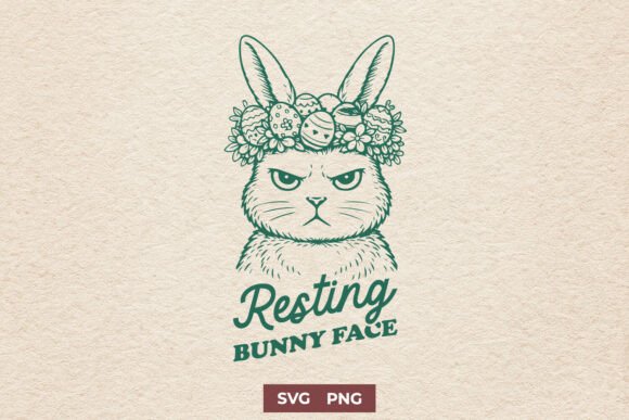 Download Resting Bunny Face SVG, Funny Easter PNG - Bunny face Collection