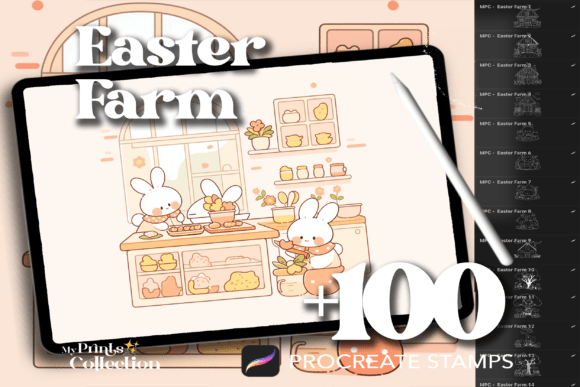 100+ Procreate Easter Farm Stamps - Download Now