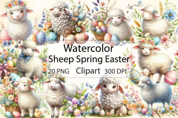 Download Watercolor Sheep Spring Easter Clipart - Easter clipart Collection