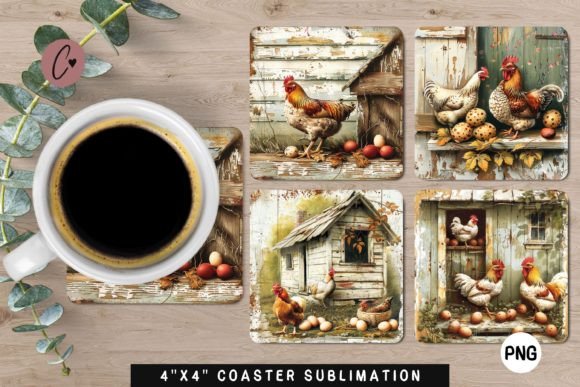 Chicken Sublimation Coaster PNG - Download Now