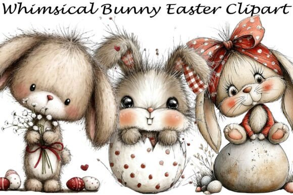 Download Whimsical Bunny Easter Clipart - Easter clipart Collection
