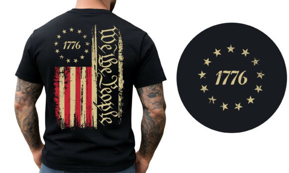 1776 Patriotic USA Flag Design - Download Now