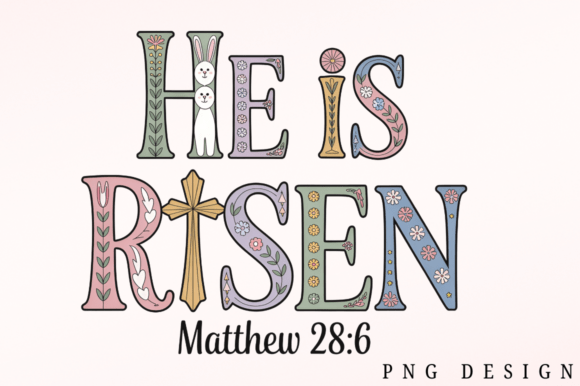 Easter He is Risen Christian PNG Design - Download Now