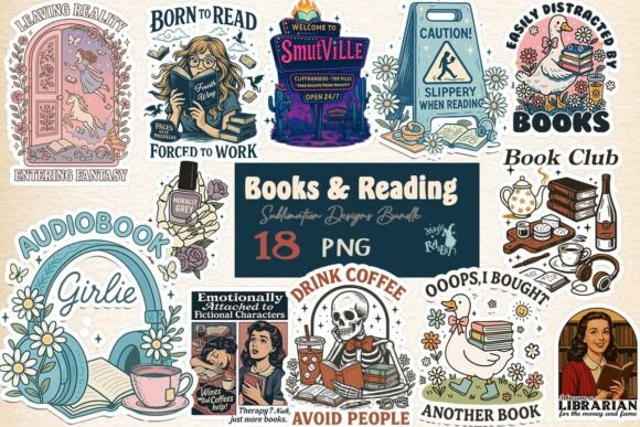 Reading Books Sublimation Bundle - Download Now